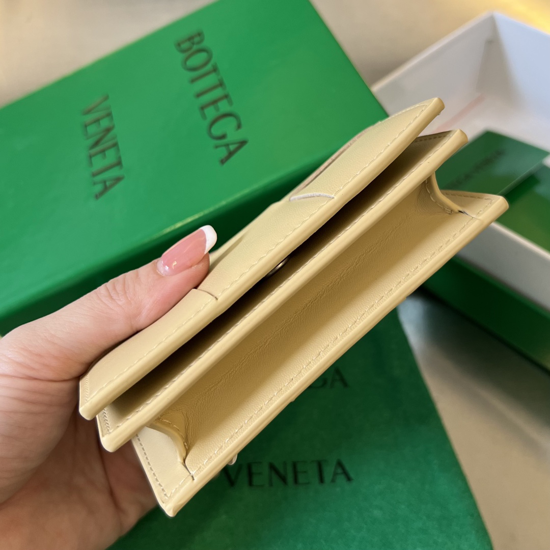 [TOP] Bottega Veneta BV Folding Slim Business Card Holder 12.5x7.5 cm - Apricot - 711 Luxury