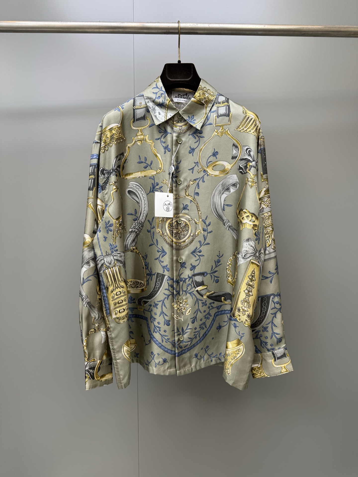Hermès Eperon d Or Quadrilignes straight cut shirt #389107