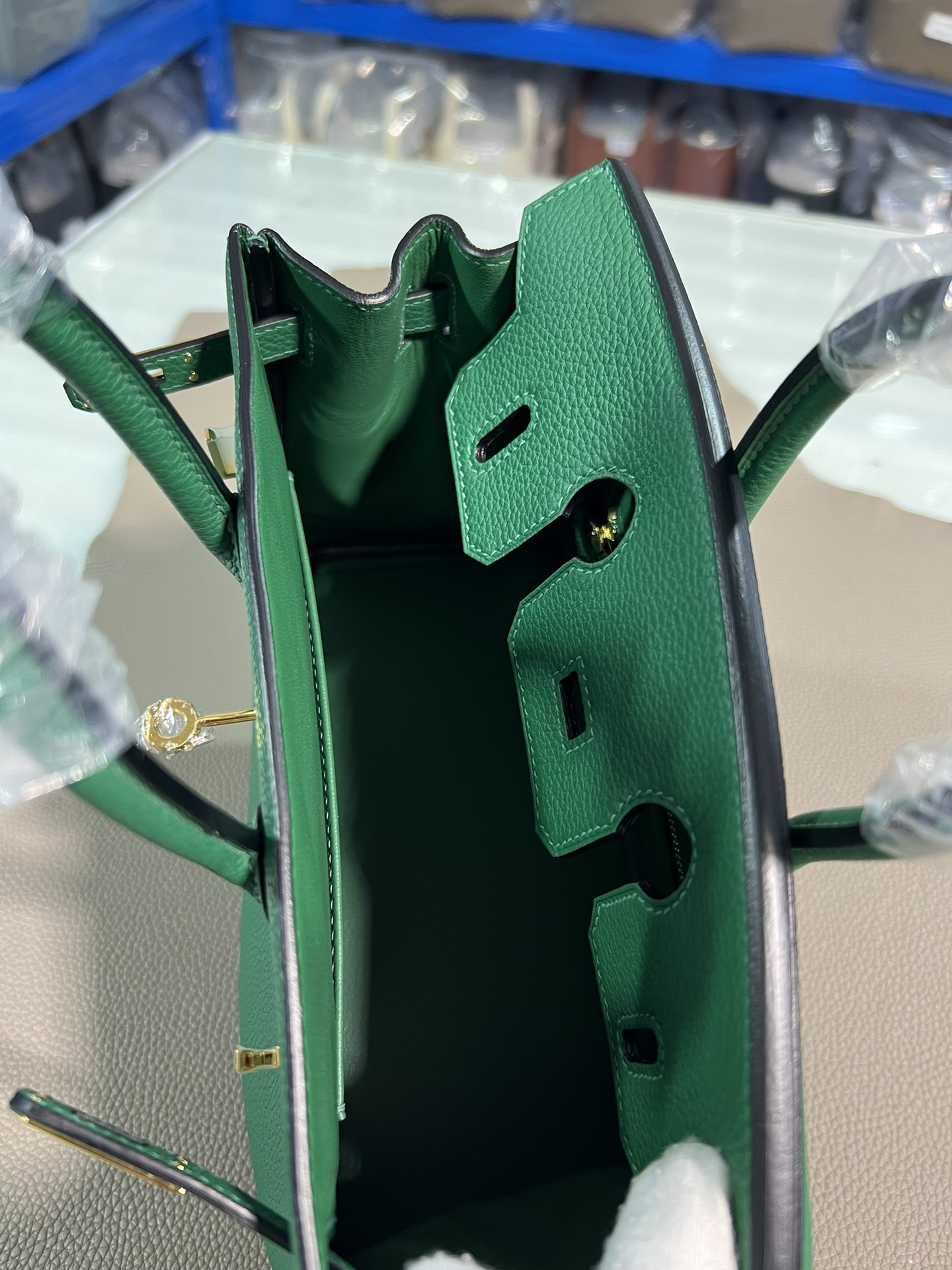 [TOP] HERMES Birkin Togo Leather 25cm - Vert Vertigo & GHW