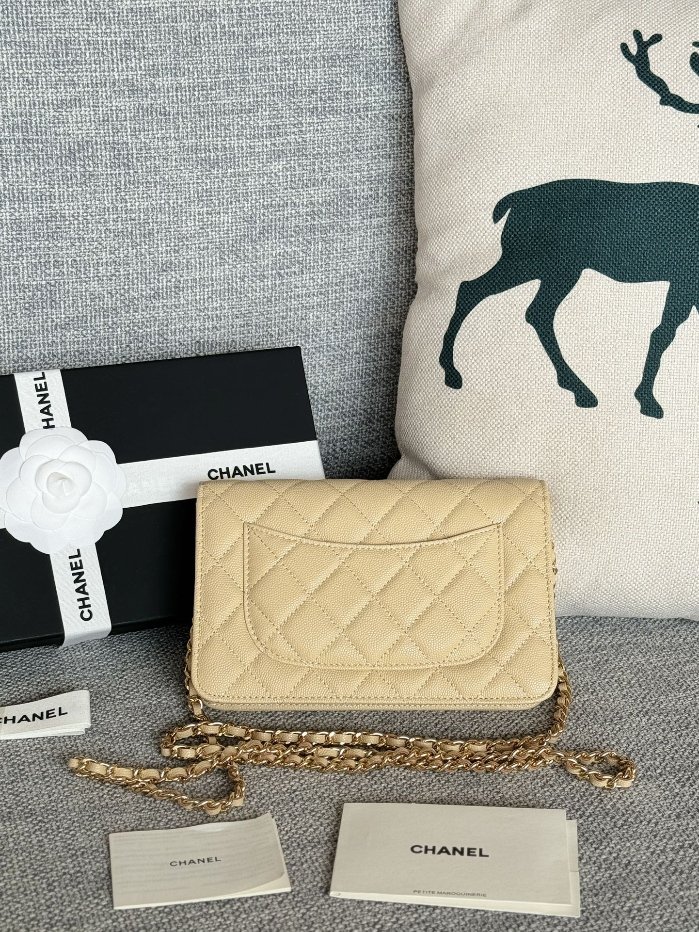 [TOP] CHANEL Woc Bag Cowhide 19x12x3cm - Apricot & GHW - 711 Luxury