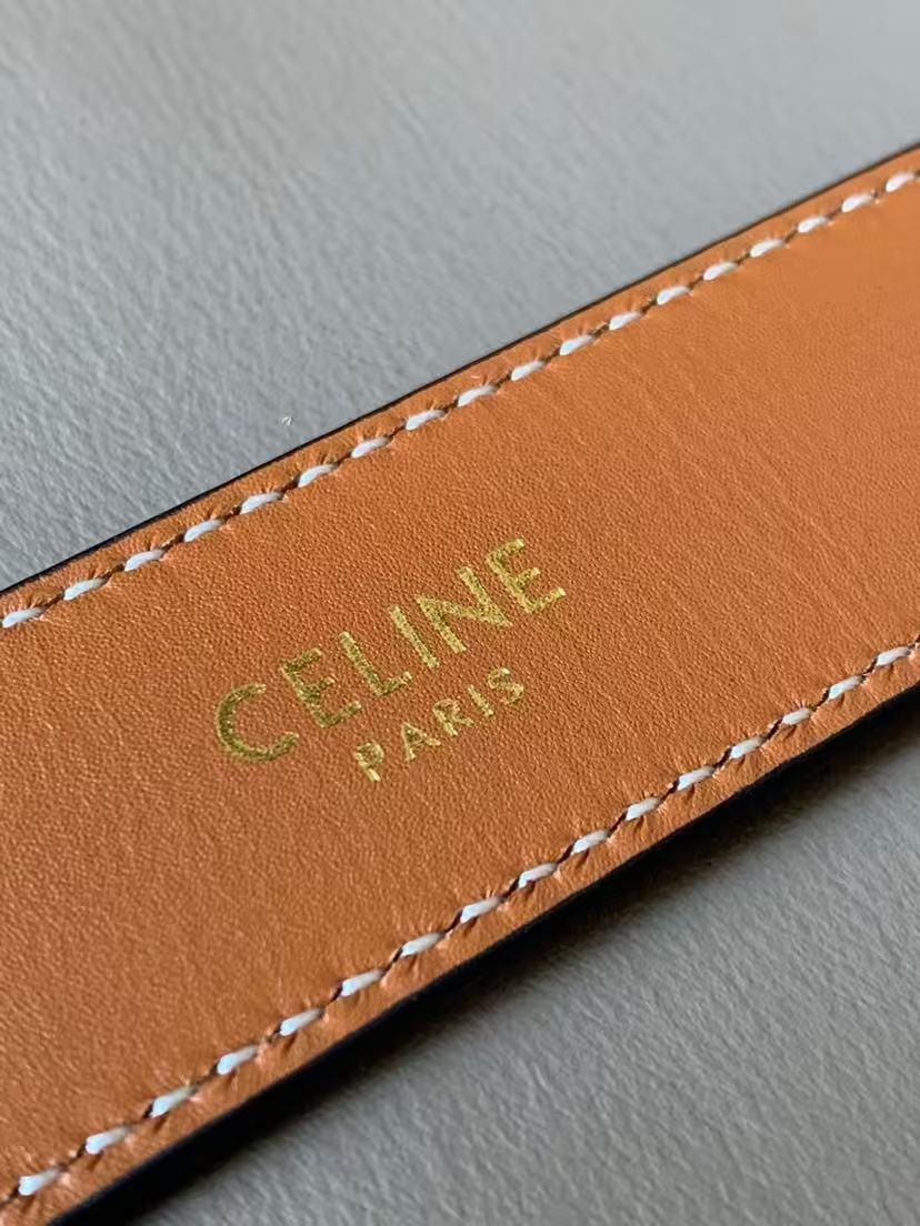 [TOP] CELINE Belt Calfskin 2.5cm - Brown - 711 Luxury