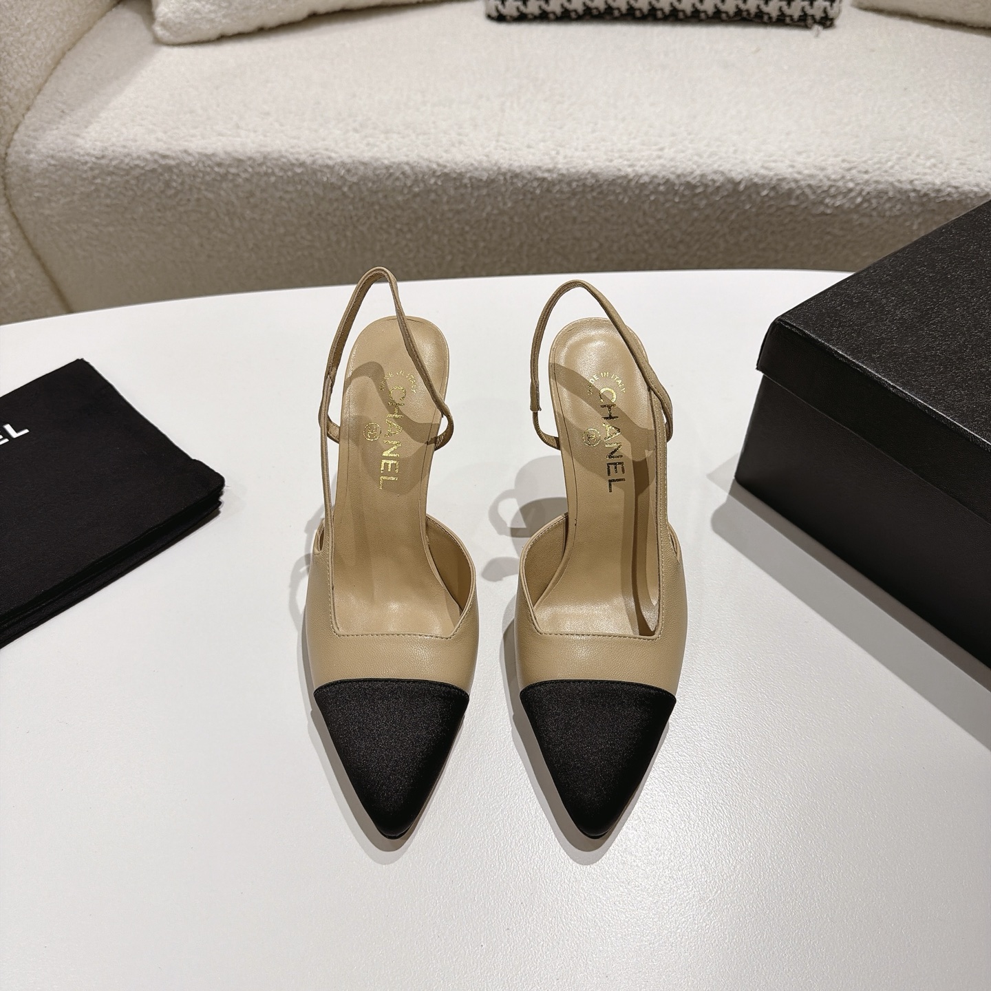 [TOP] CHANEL High Heels Mules - Apricot - 711 Luxury