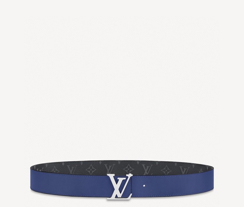 [TOP] Louis Vuitton LV Men's Initiales Belt 4 cm - Black and Blue - 711 Luxury