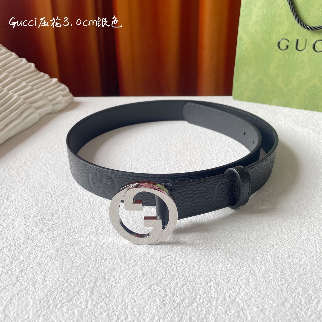 [TOP] GUCCI GG Belt 3.0cm - Black - 711 Luxury