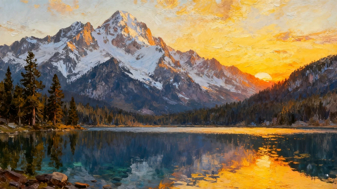 Mountains in Evening Light