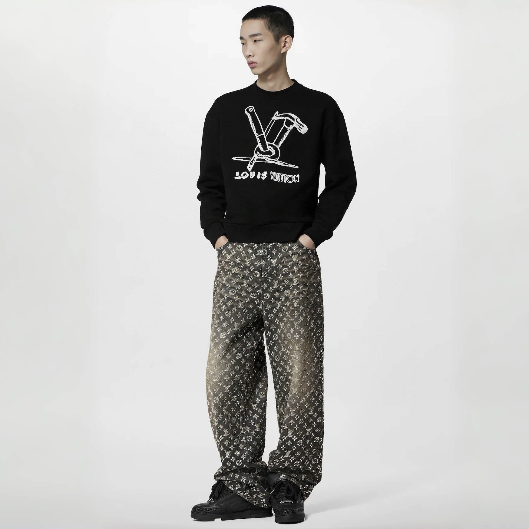 Louis Vuitton Clothing Louis Vuitton Tool Print Pullover Sweatshirt #326741 View 2 | Nigo Office