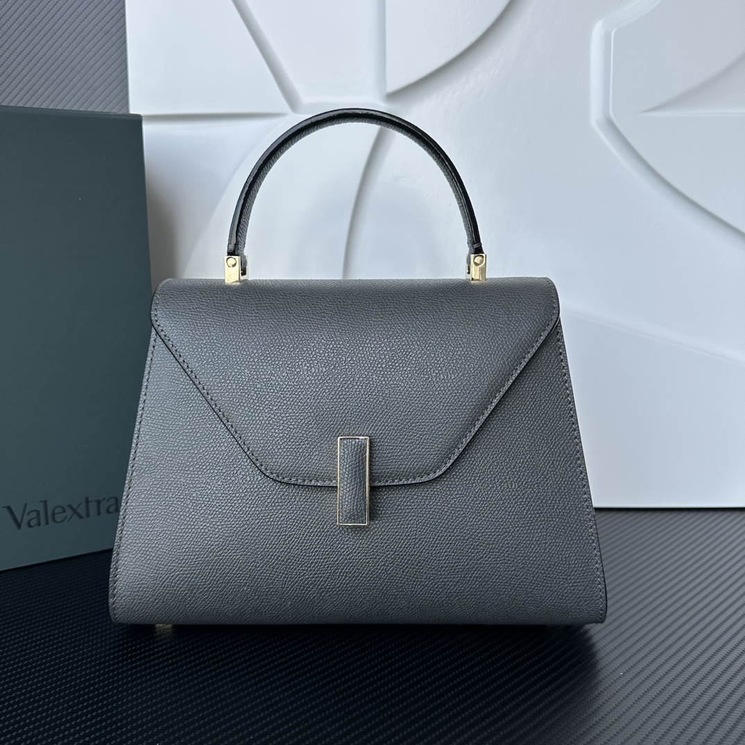 [TOP] VALEXTRA lside Bag 26x20x12cm - Dark Gray - 711 Luxury