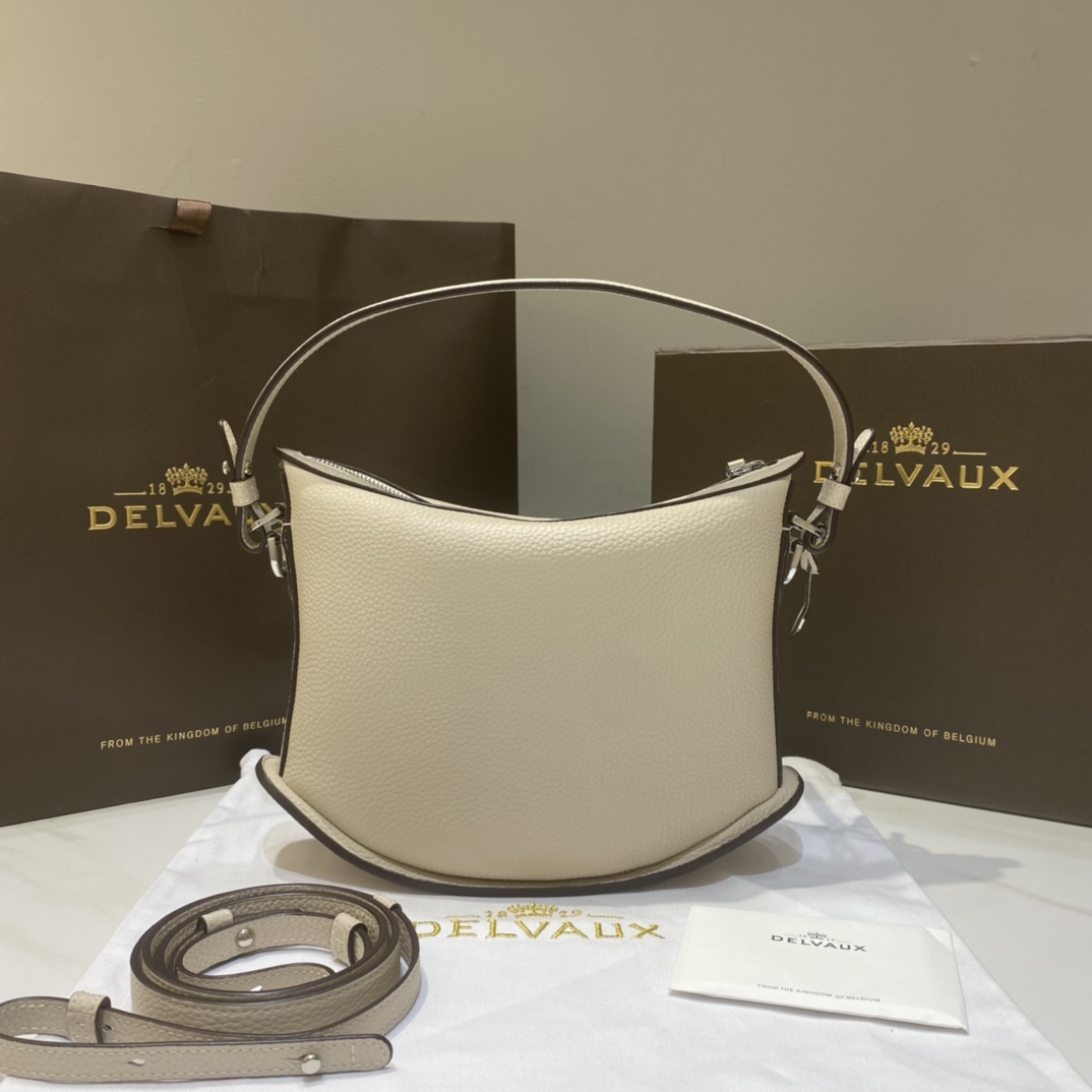 [TOP] Delvaux Pin Swing Bag Calfskin 29x9x20cm - Gray - 711 Luxury