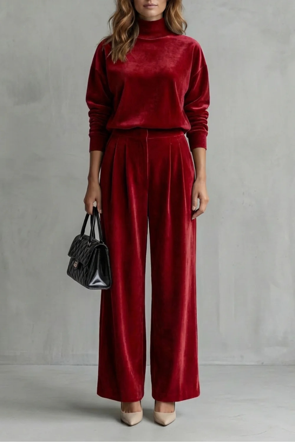 Élianne – Luxe Velour Elegance – Two-Piece Lounge Set