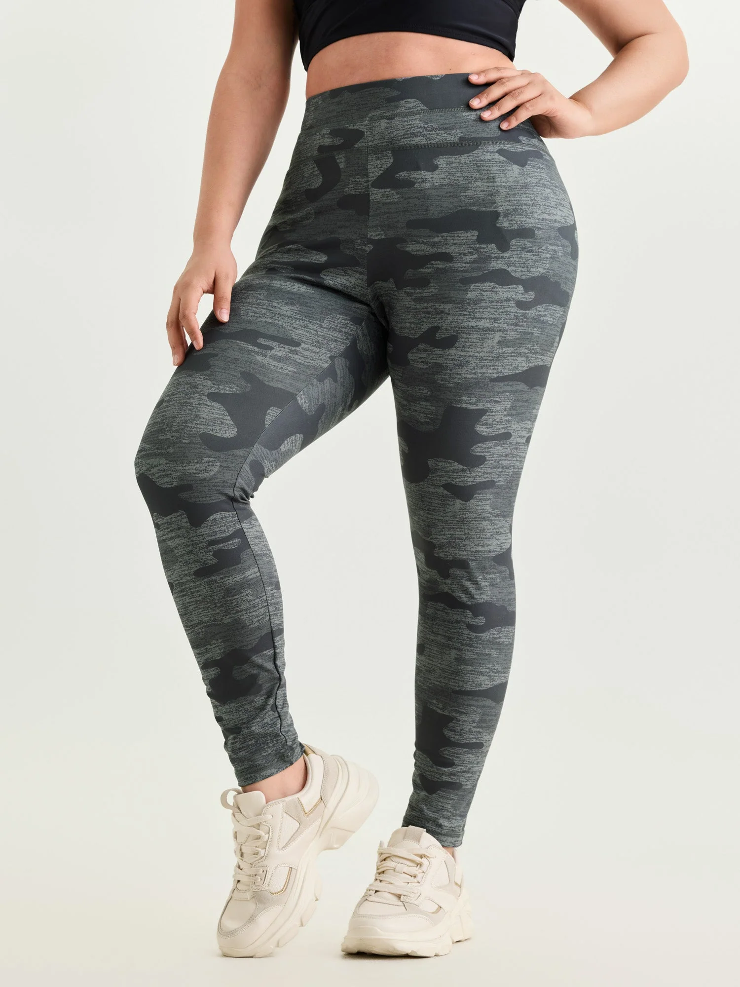 Geometric Print Stretchy Skinny-Fit Pants