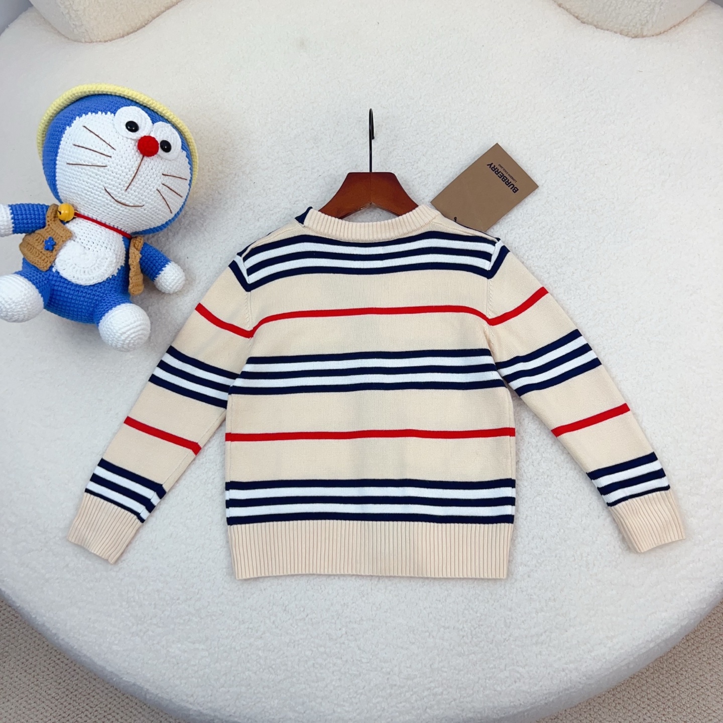 Burberry Unisex Kids Color Stripe V Neck Knit Cardigan Boys Girls Sizes 90-150