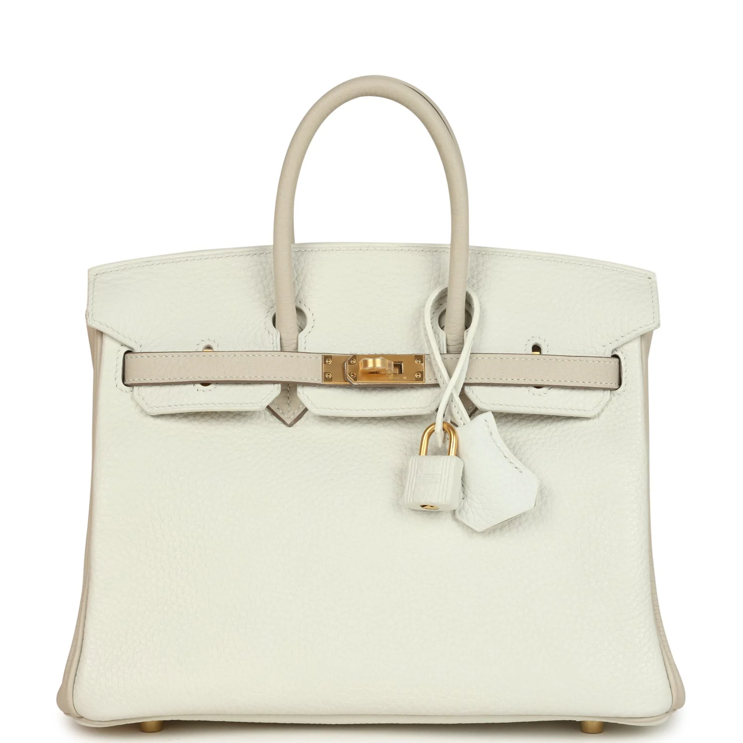 Hermes Special Order (HSS) BirkinWhite and Trench Clemence Brushed Gold Hardware