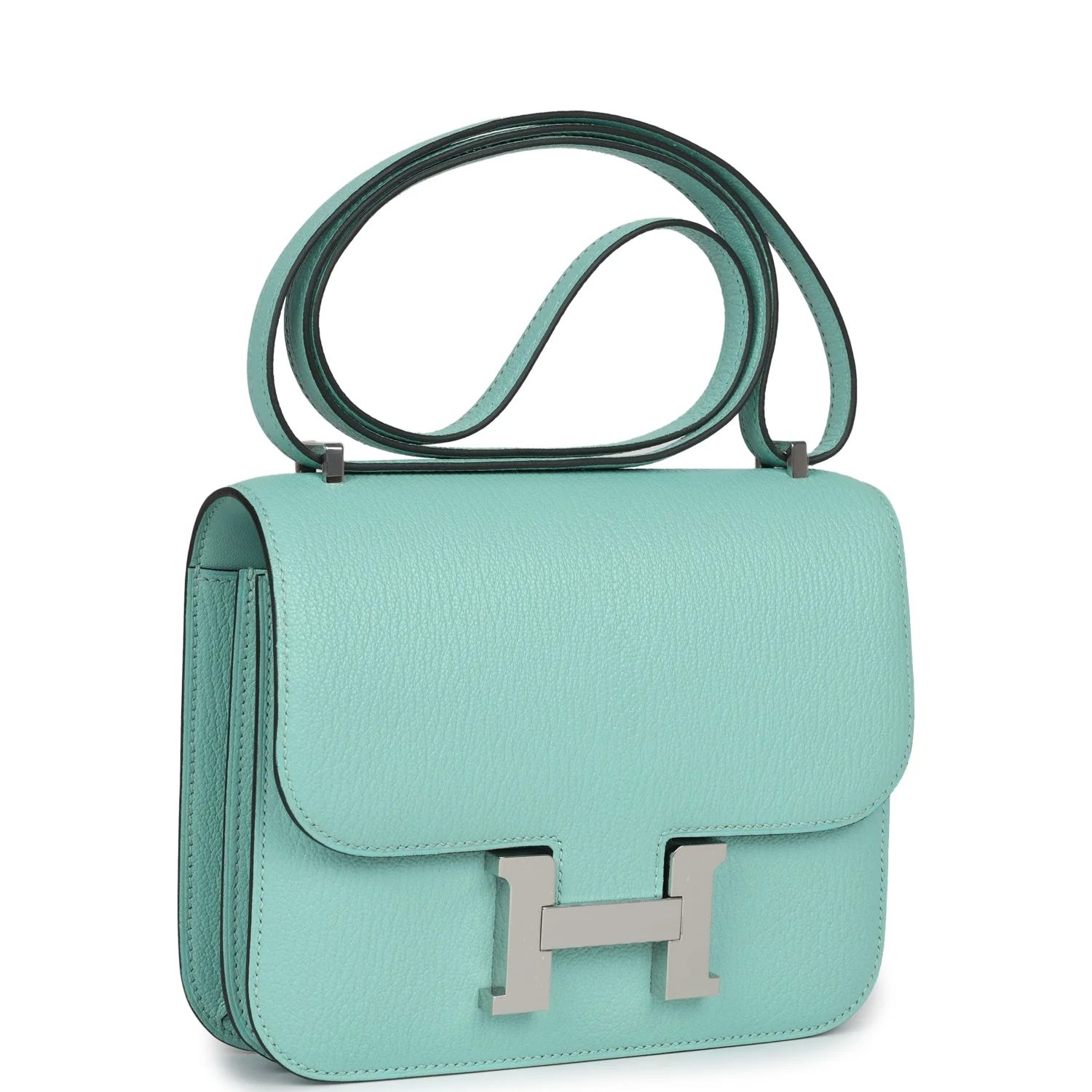 Hermes Constance Aqua Chevre Palladium Hardware