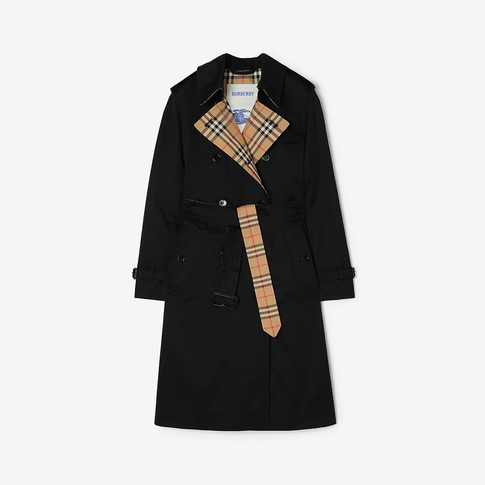 Burberry beige Clothing Burberry Long Gabardine Lakefield Trench Coat in Honey beige #396505 View 2 | Nigo Office