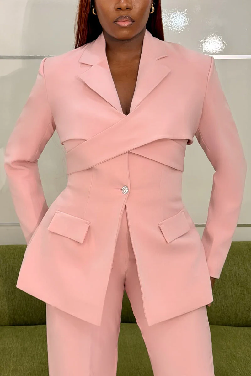 Women Lapel Collar Temperament Commute Three-piece Set