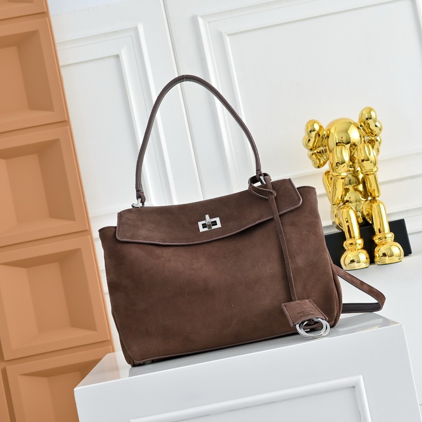 [TOP] BALENCIAGA Rodeo Bag 29x20x10cm - Chocolate & SHW - 711 Luxury