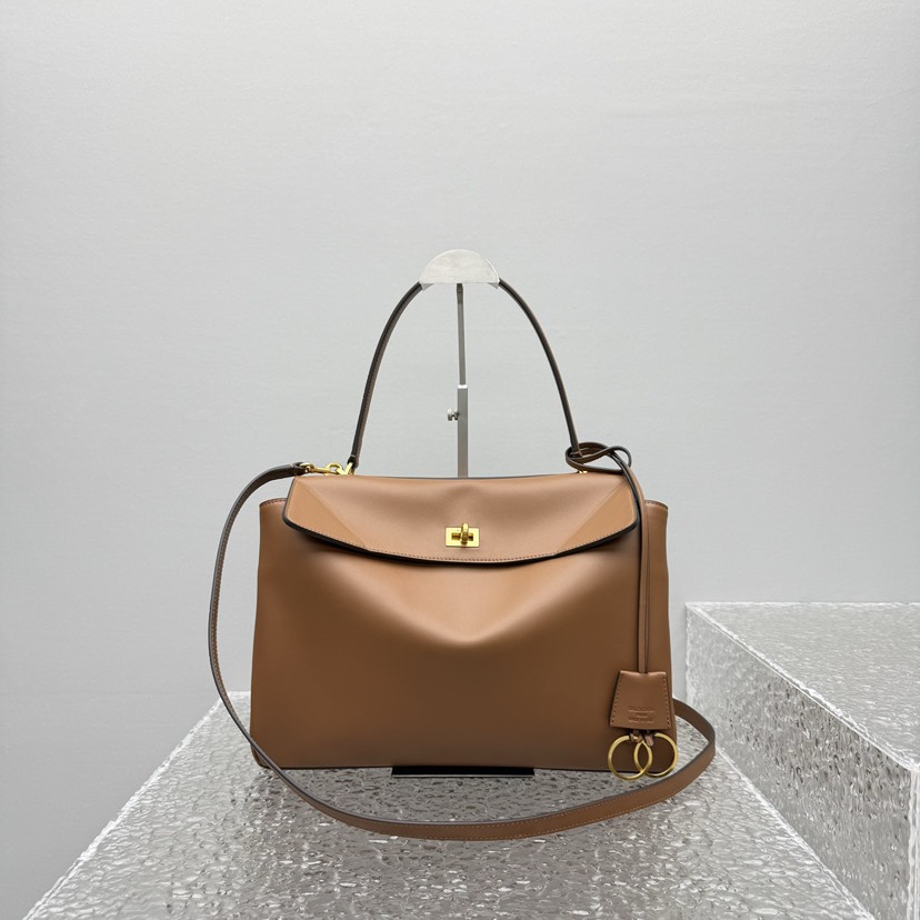 [TOP] BALENCIAGA Rodeo Bag 35x23x11cm - Brown & GHW - 711 Luxury