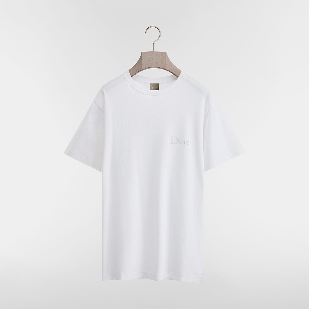 Dior white Clothing DIOR T-Shirt with Dior Embroidery Relaxed Fit White Cotton Jersey #379243 View 2 | Nigo Office