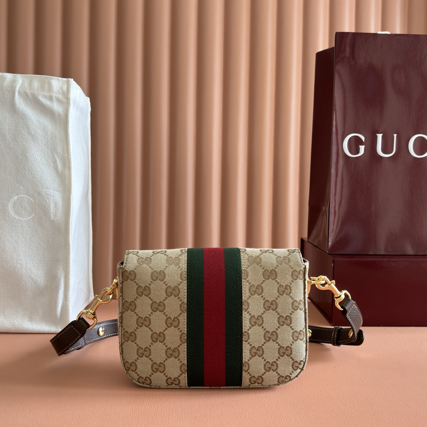 [TOP] GUCCI Horsebit 1955 Bag 21x14.5x5.5cm - Brown