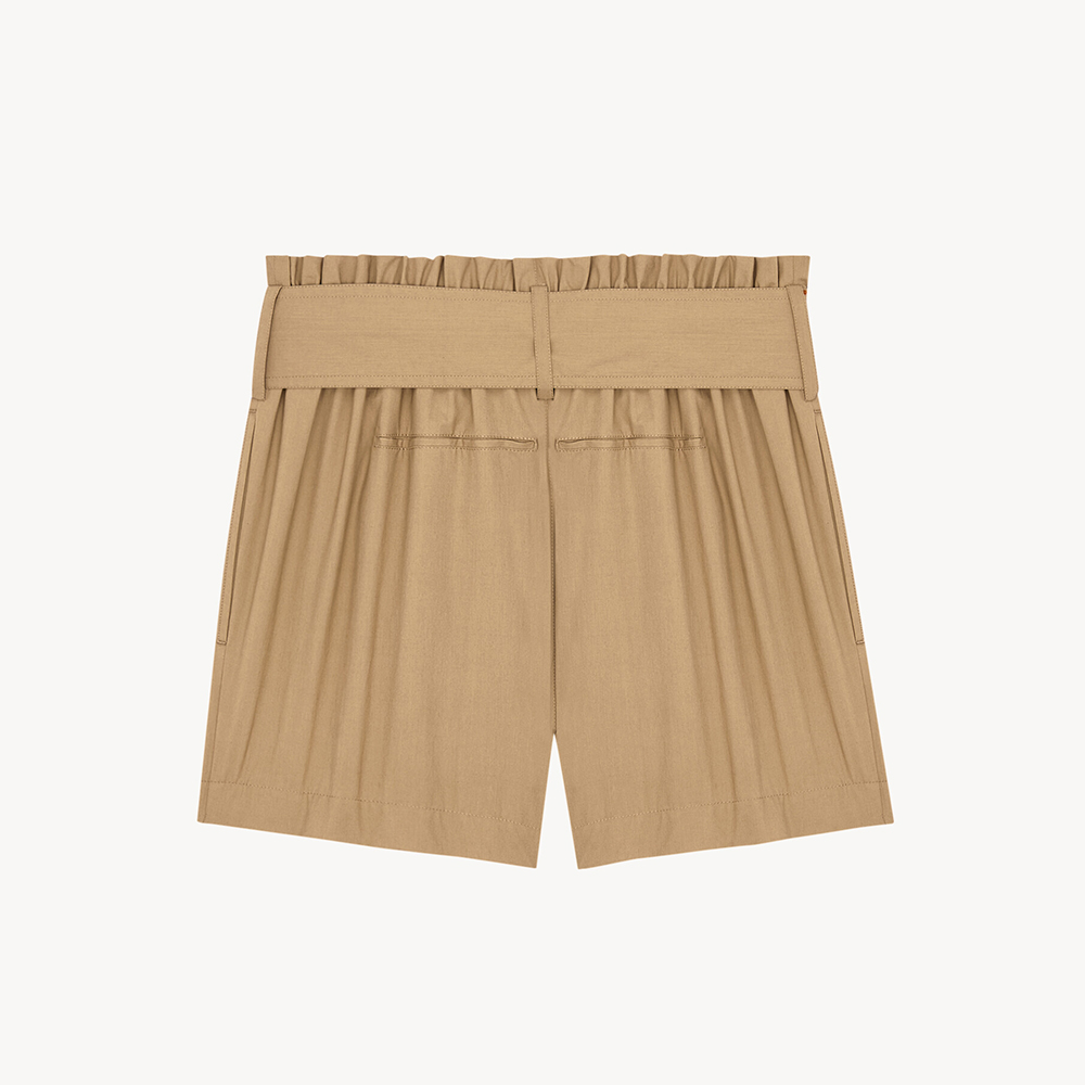 Saint Laurent Paperbag Bermuda Shorts in Cotton in Cream #388410
