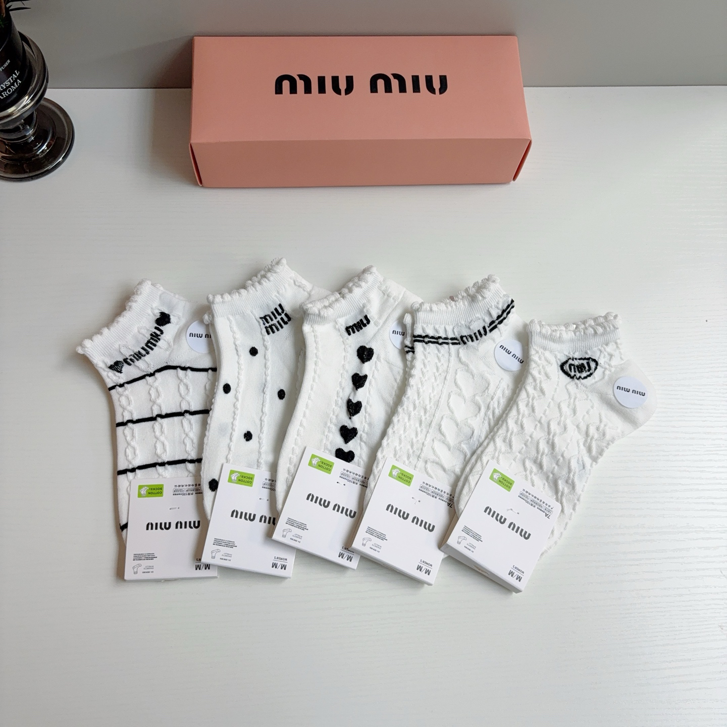 [TOP] Miu Miu Socks - 5 Pieces as a Set - 711 Luxury