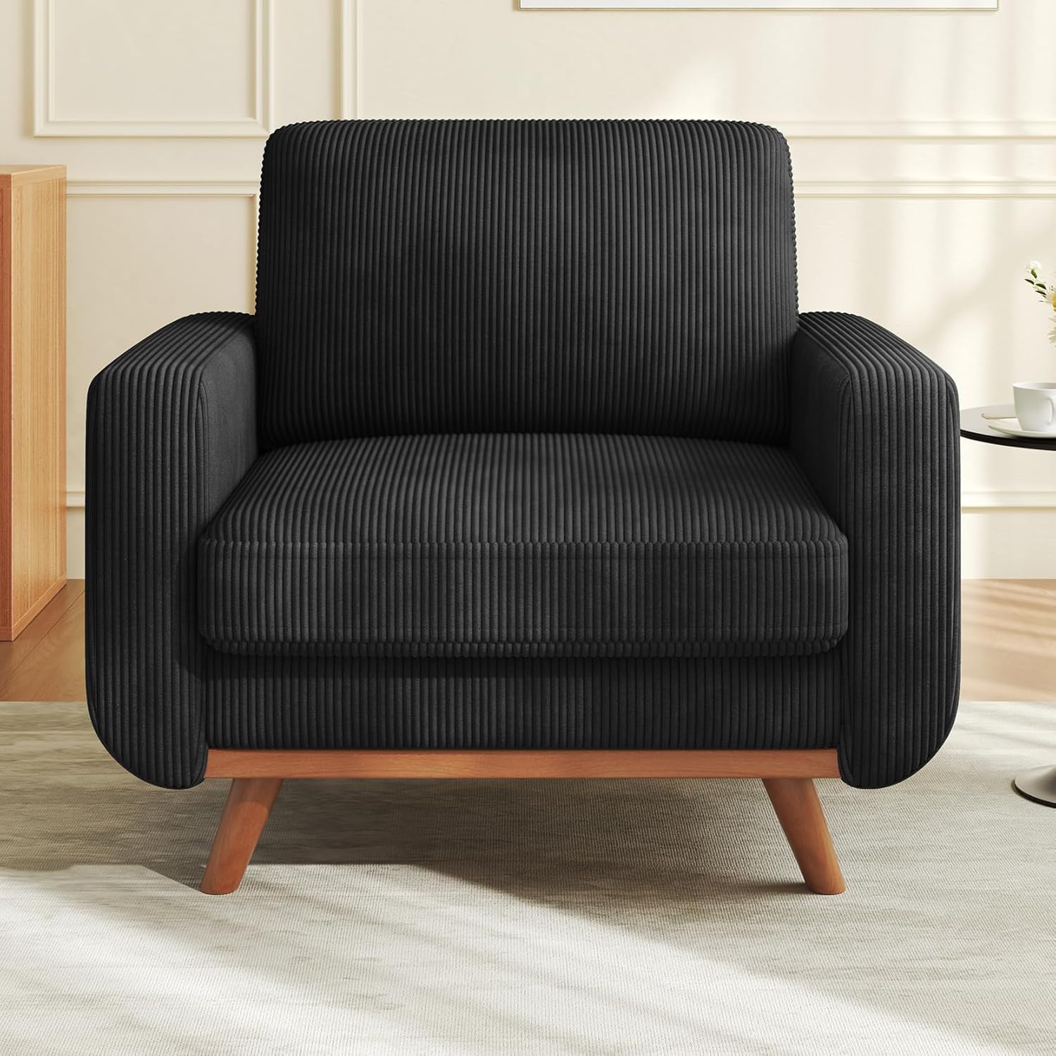 Vesgantti 172cm Loveseat Sofa Green, Comfy Corduroy Couch with Spring Cushion, 2 Seater Sofa with Solid Wood, Sofa Couch with Deep Seat, Sofa for Bedroom, Loveseat for Living Room, Green Office Couch