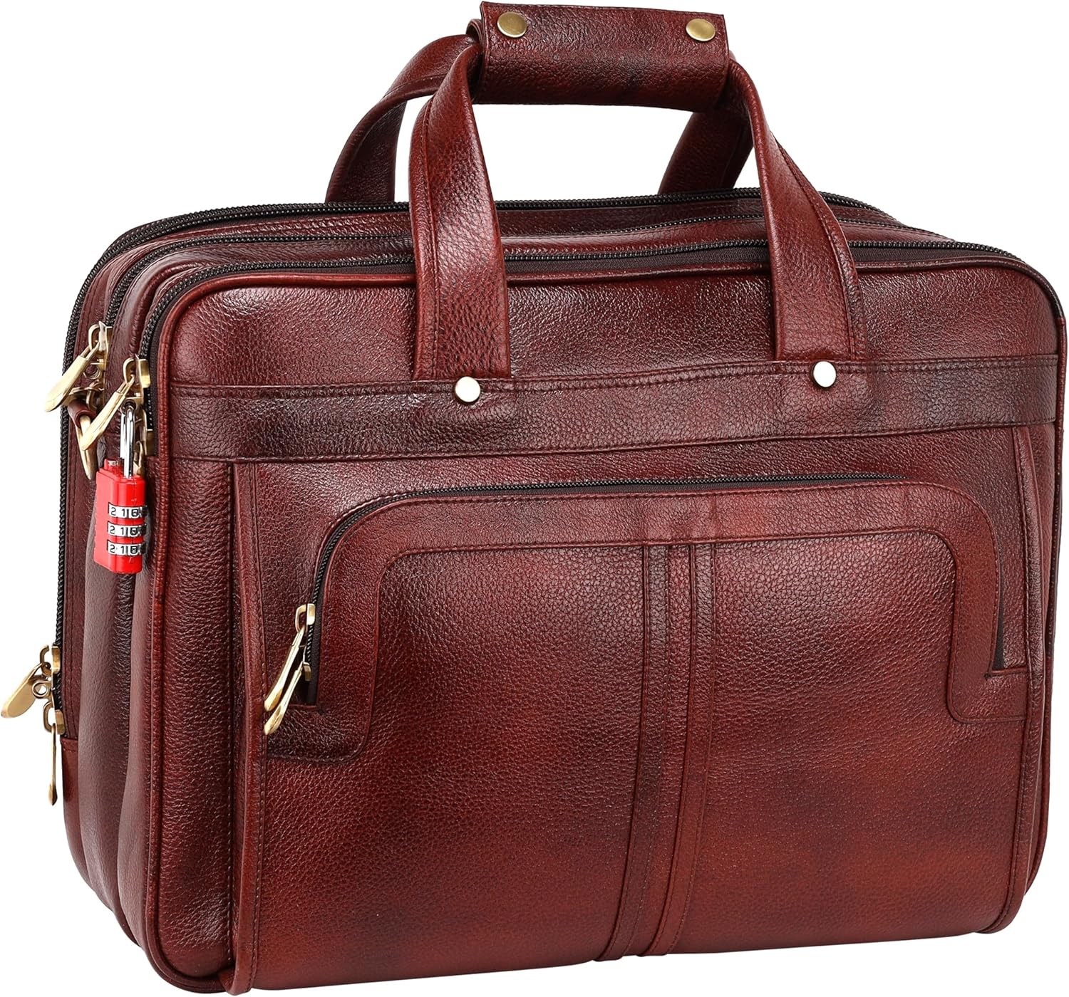 Full Grain Leather 16 Inch Briefcases Laptop Shoulder Bags for Men and Women Business Work Bag Leather Satchel Bag