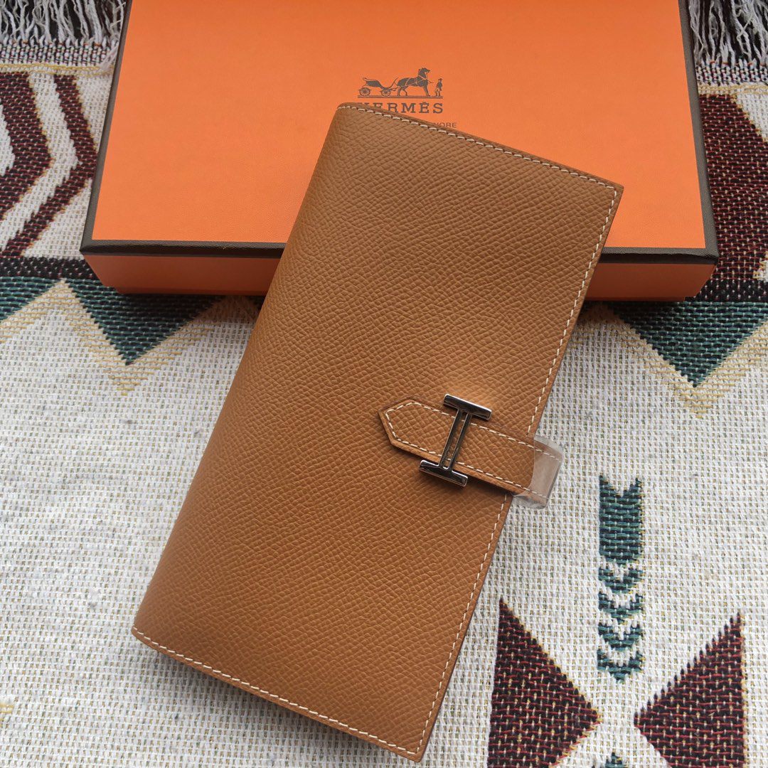 [TOP] HERMES Bearn Wallet Epsom Leather 17.5*9.5cm - Gold - 711 Luxury