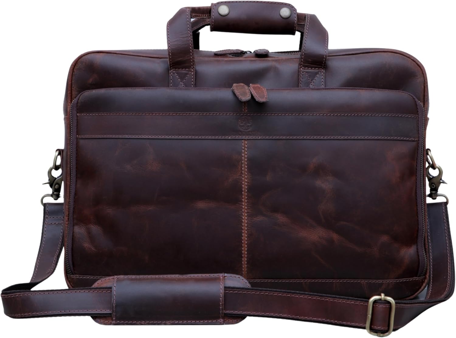LAVAISH Handmade Full-Grain Leather Briefcase for Men & Women–17 Laptop Bag with Computer Compartment Office Satchel Bag