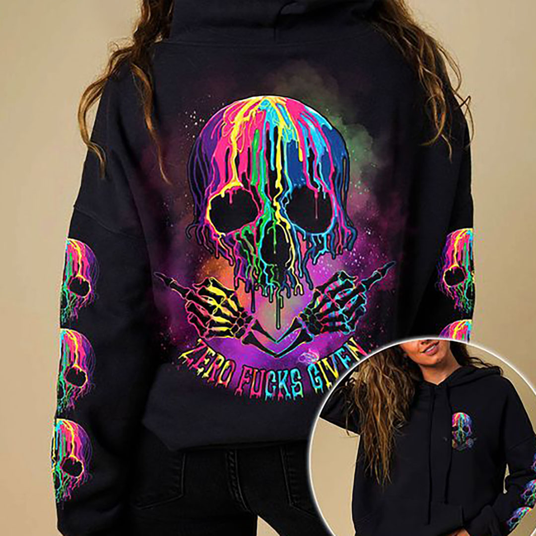 Skull Melt Print Women's Hoodie