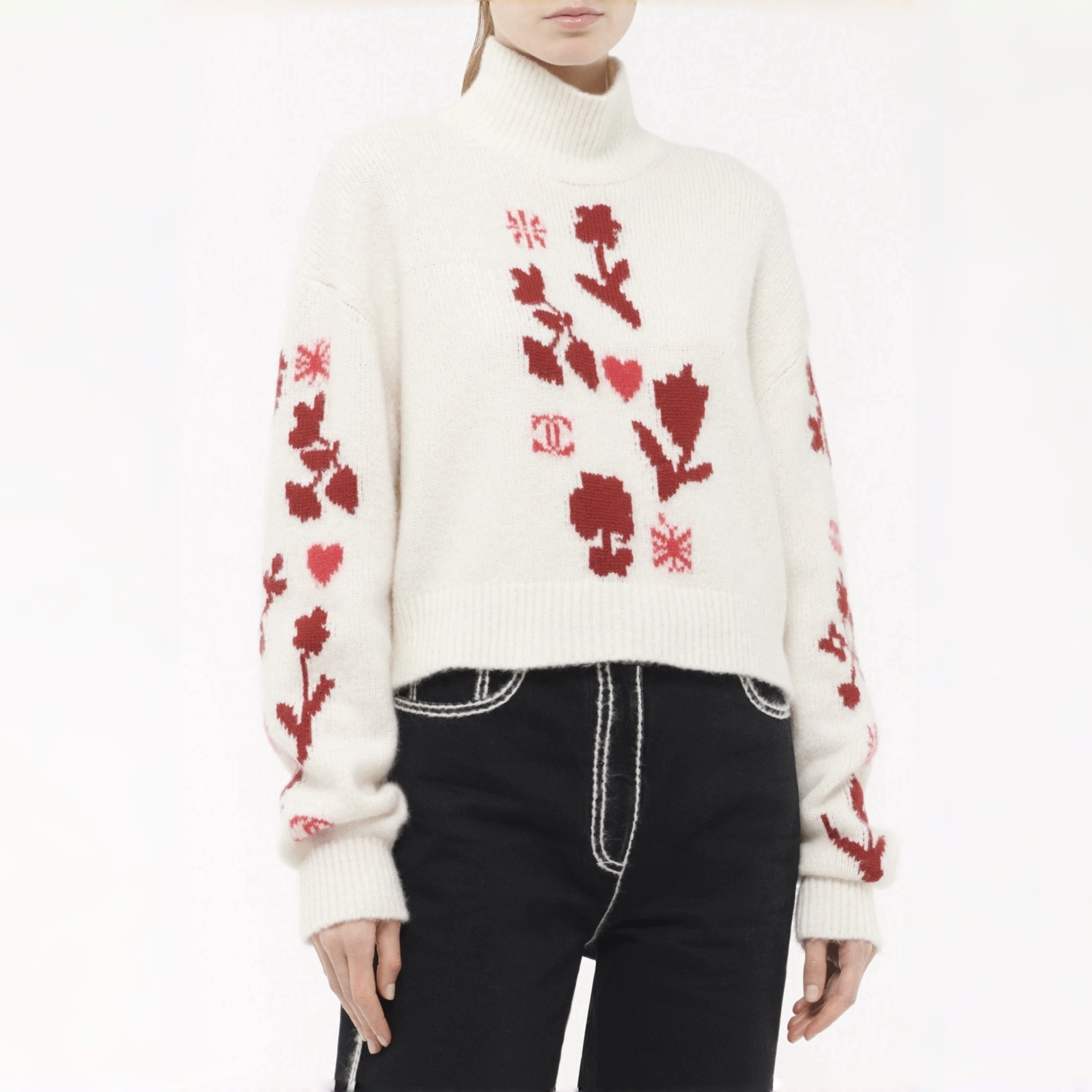 Chanel Top-quality Version CC Coco Neige Floral Cashmere Sweater #294116