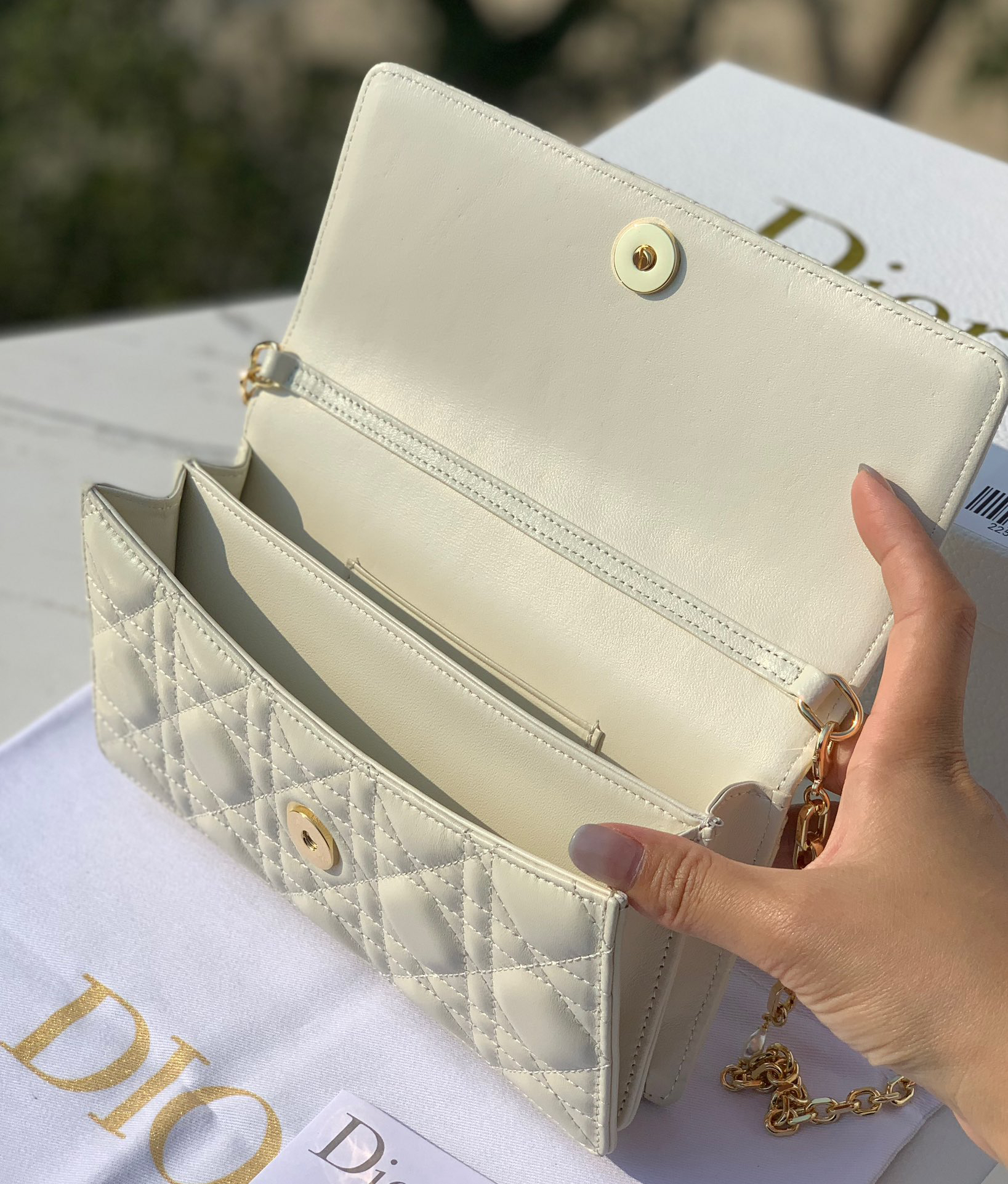 [TOP] Christian Dior My Dior Mini Bag Cannage Lambskin 21x11.5x4.5cm - White