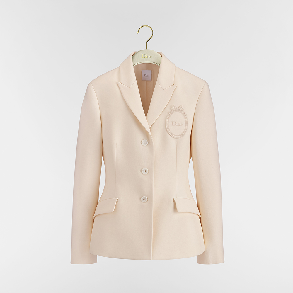 Dior Clothing DIOR Dior Médaillon Embroidered Bar Jacket Ecru Wool and Silk #379223 View 2 | Nigo Office