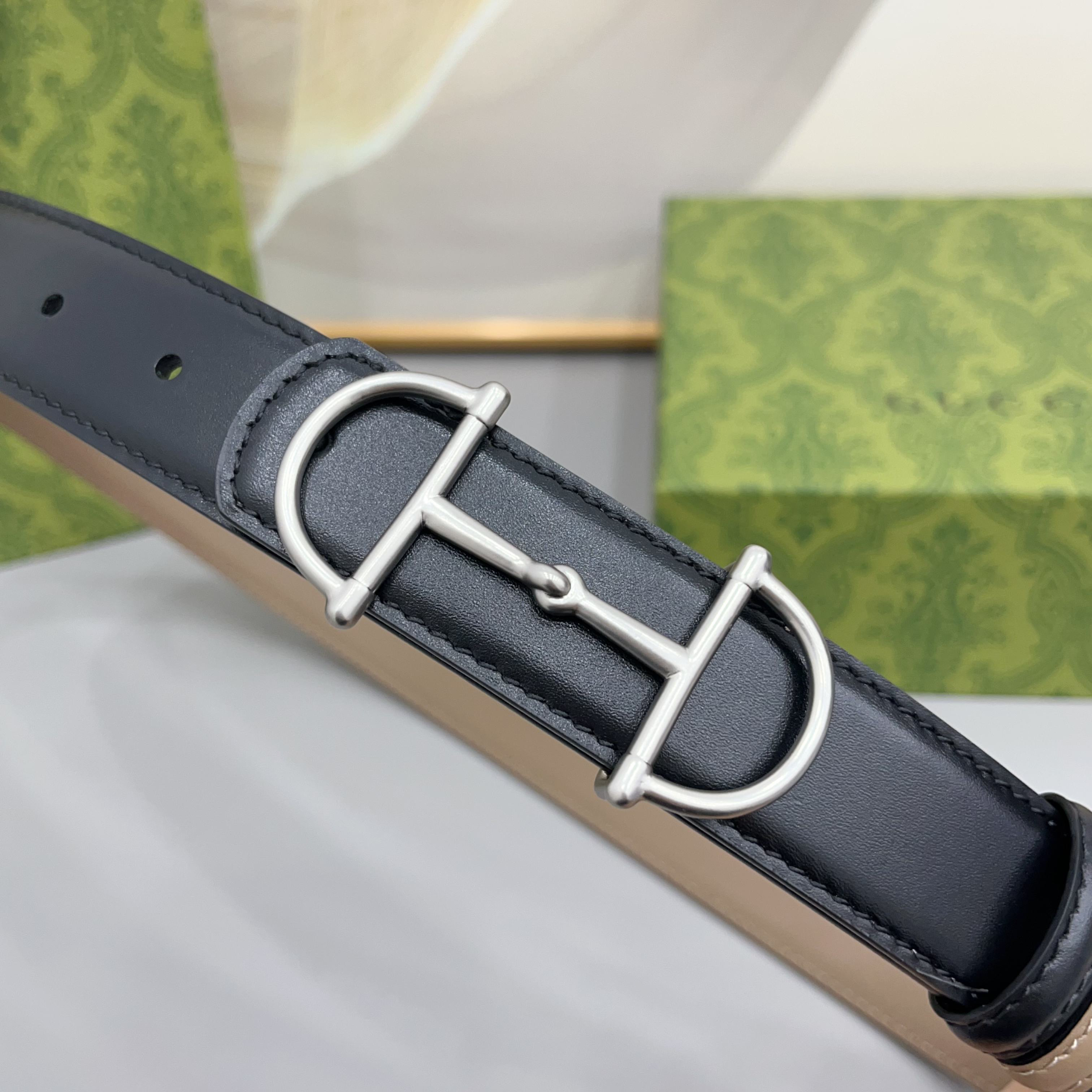 [TOP] GUCCI  Belt 3 cm - Black - 711 Luxury