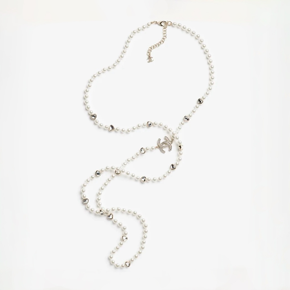 Chanel Accessory Chanel Love Diamond Decoration Pearl Long Chain #389094 | Nigo Office
