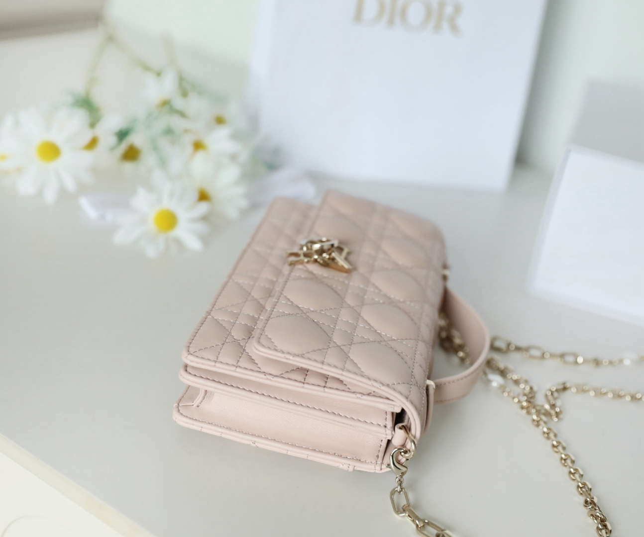 [TOP] Christian Dior My Dior Mini Bag Cannage Lambskin 21x11.5x4.5cm - Pink