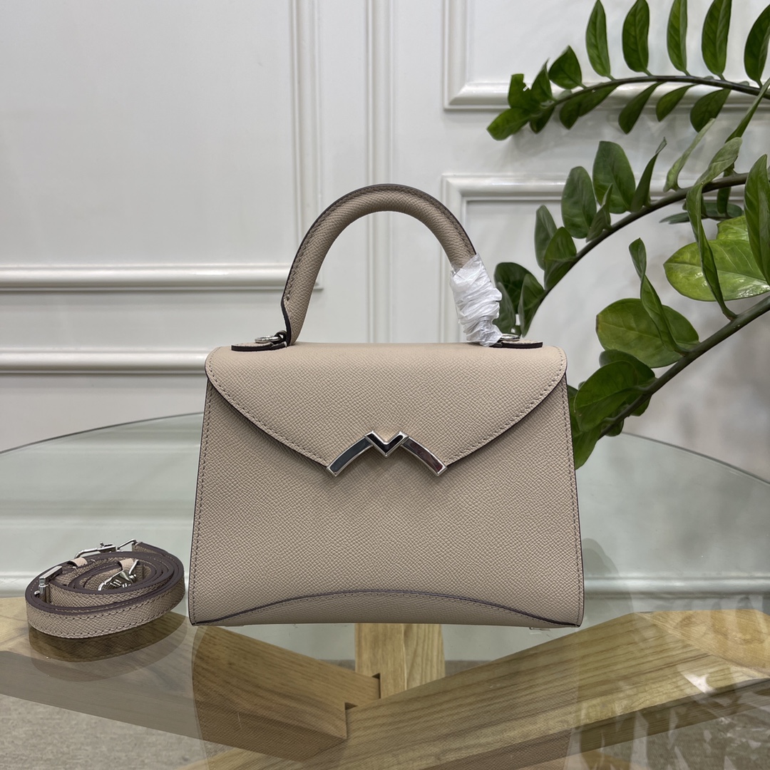 [TOP] MOYNAT Gabrielle Bag Cowhide 22x16x8.5cm - Gray - 711 Luxury