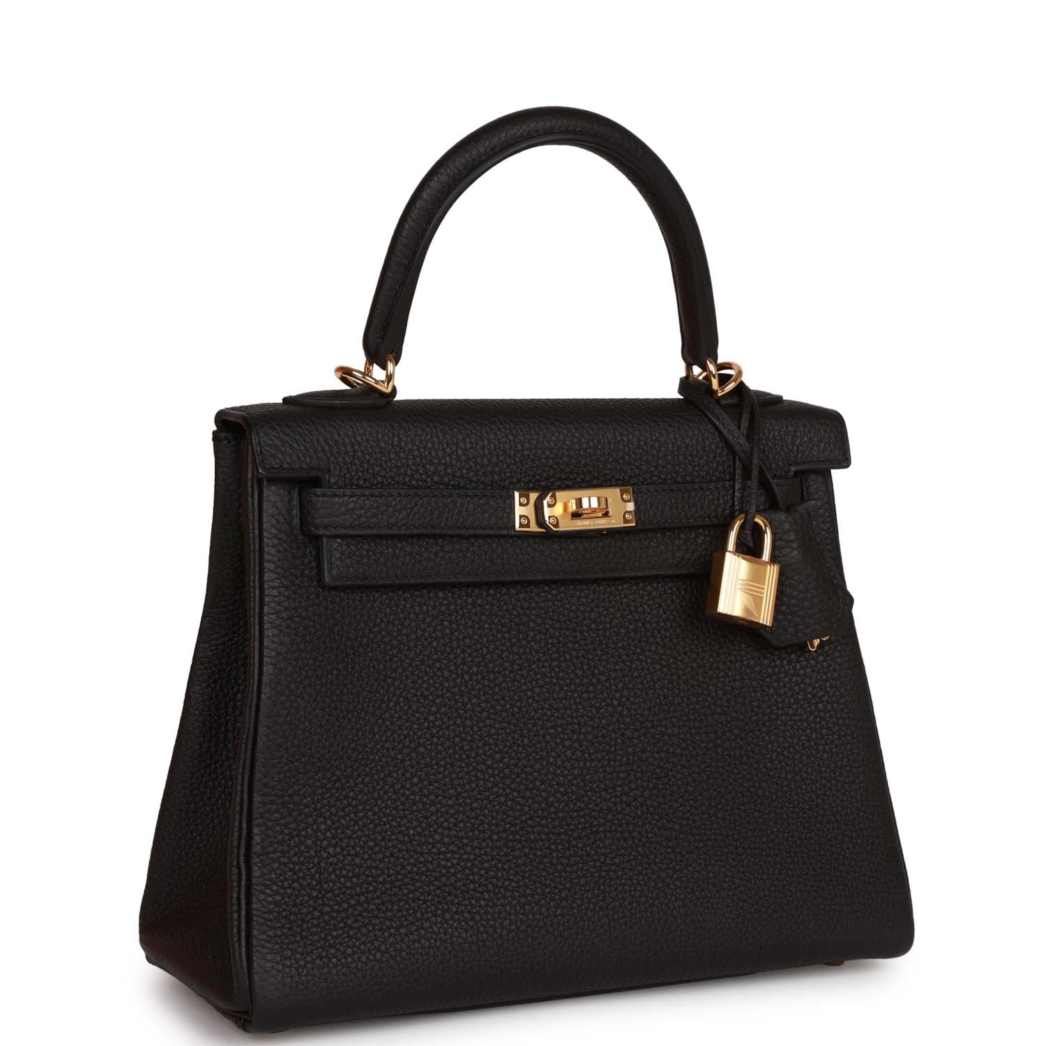 Hermes Kelly Retourne  Black Togo Gold Hardware