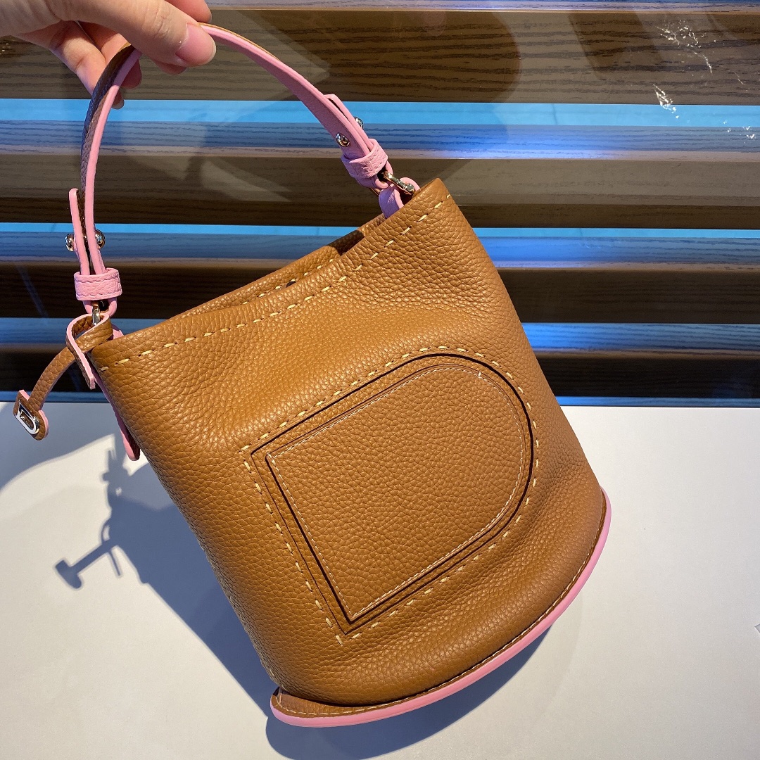 [TOP] Delvaux Bucket Bag Cowhide 20x10x20cm - Brown - 711 Luxury
