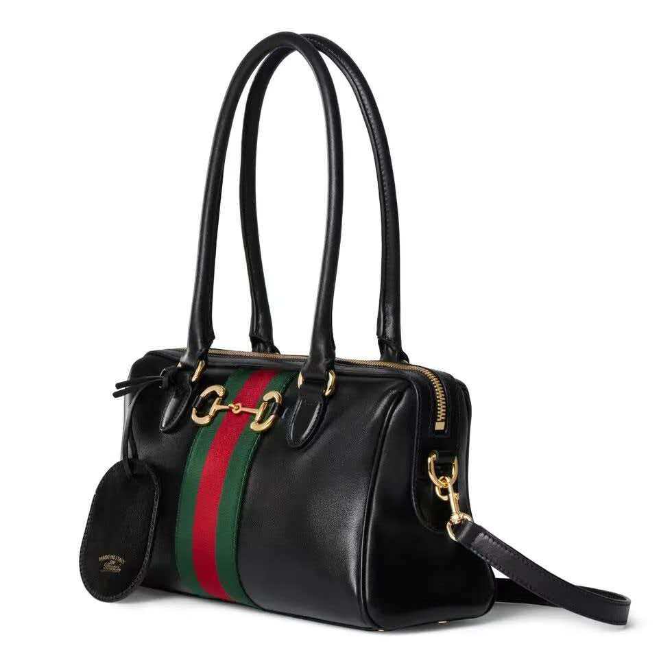 [TOP] GUCCI Borsetto Boston Bag 28x15x10cm - Black - 711 Luxury
