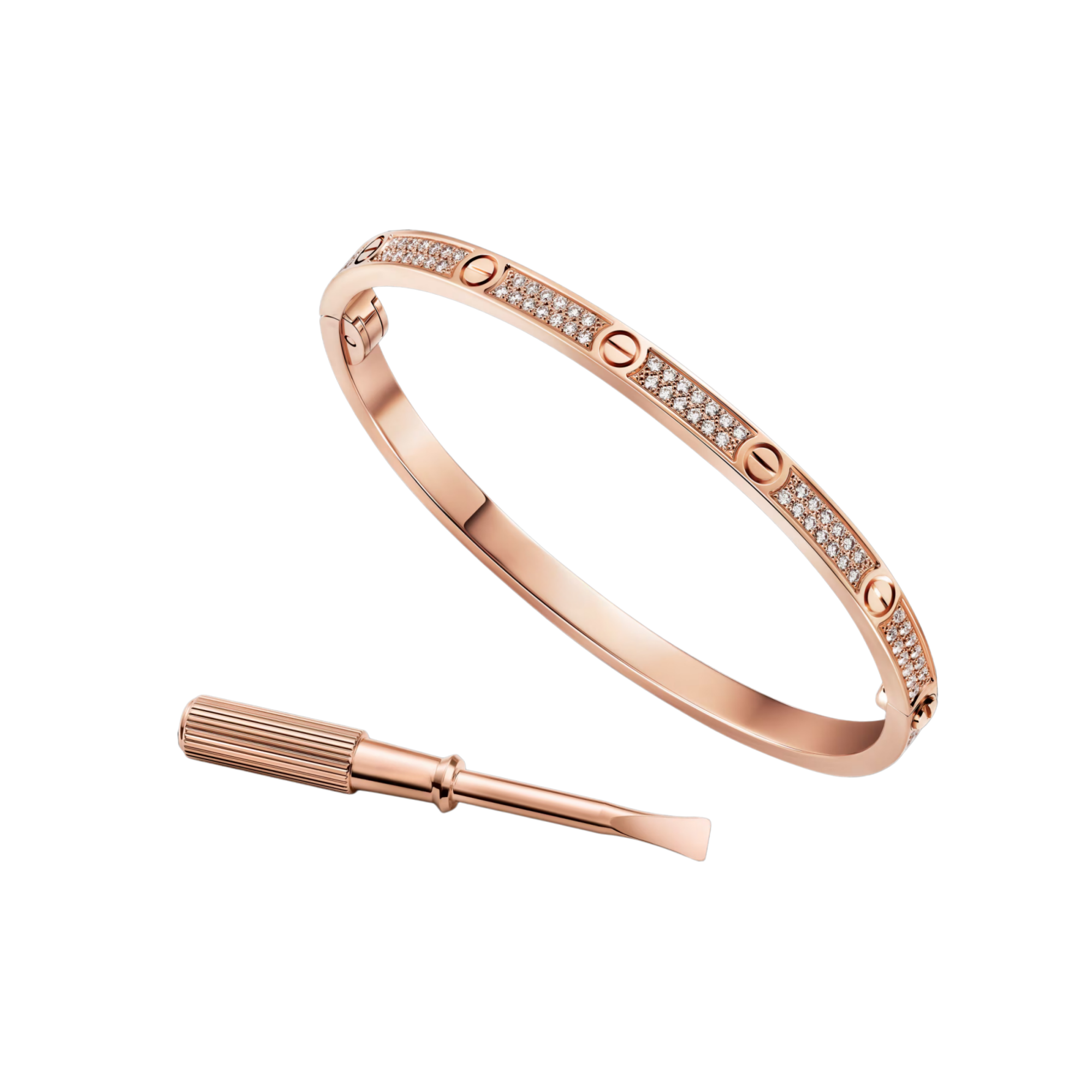 Carty Love Stardust Bracelet ,Rose Gold ,2 row Moissanite