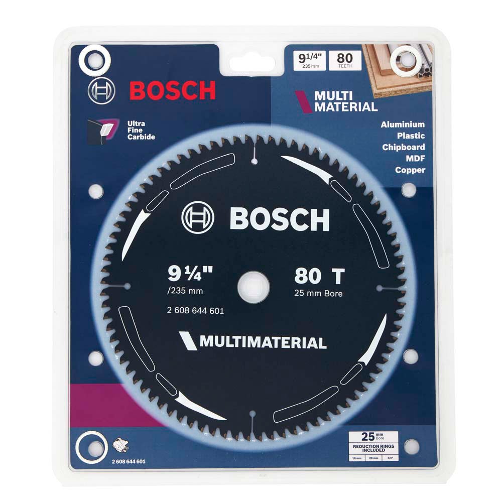 BOSCH 235mm 80T TCT Circular Saw Blade for Multi-Purpose Cutting - MULTIMATERIAL