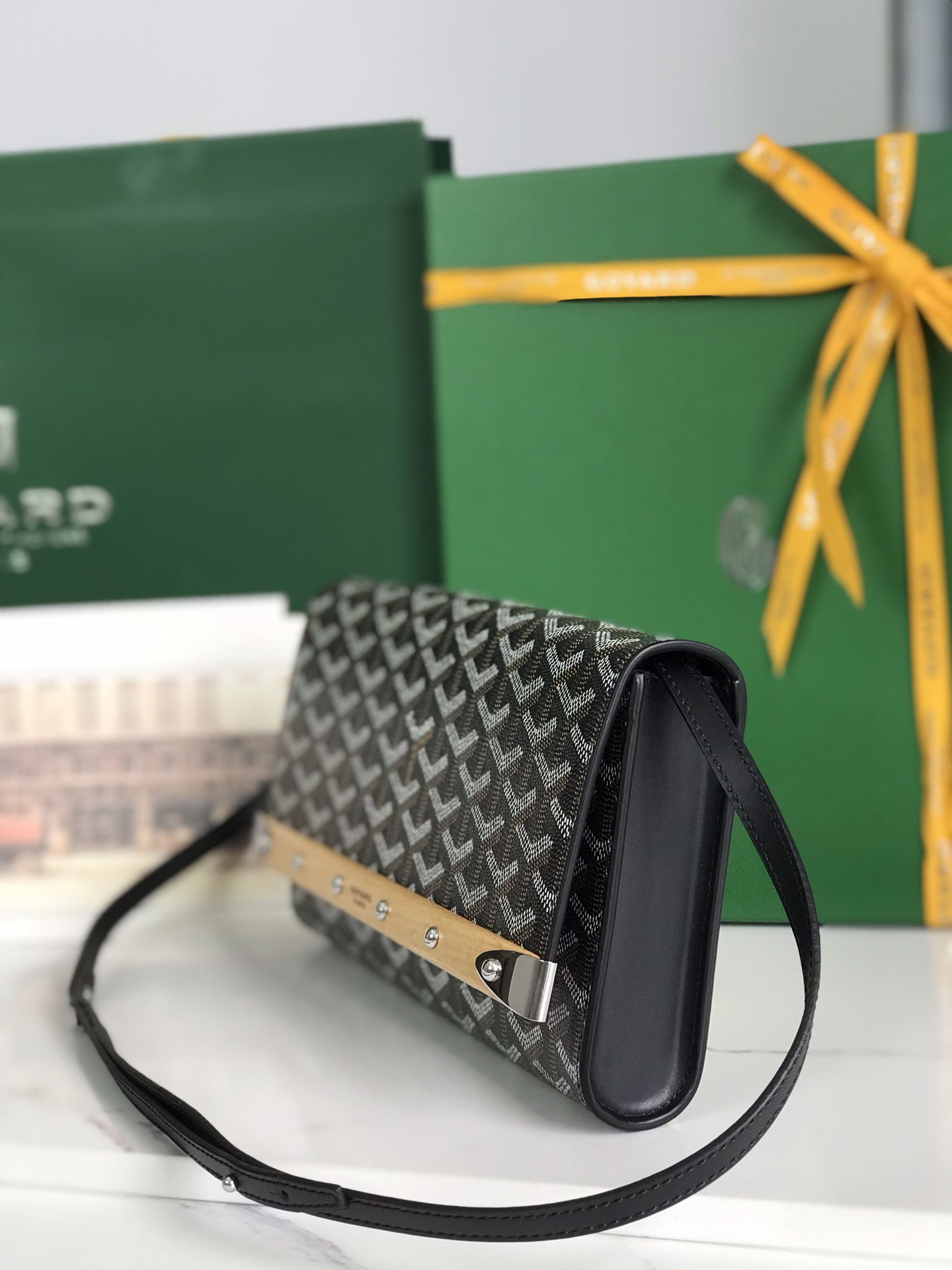 [TOP] Goyard Monte-Carlo Handbag 25×14.5×4cm - Black & SHW - 711 Luxury