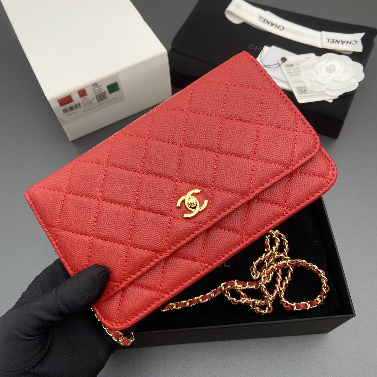 [TOP] CHANEL Woc Bag  20-13-3.5cm - Red
