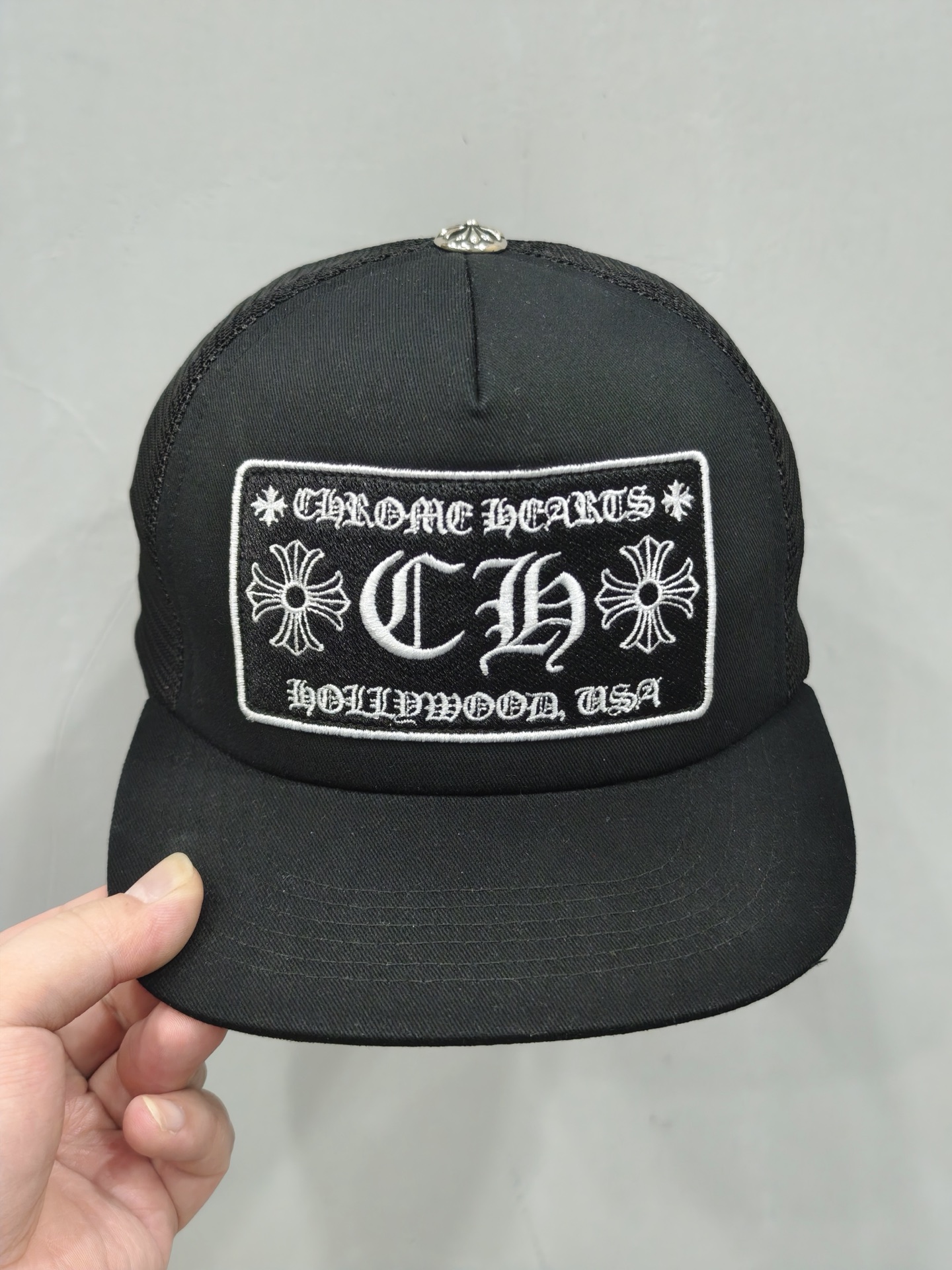 Chrome Hearts Men's Women's Black Letter Embroidered Hip Hop Baseball Cap Casual Duck Tongue Hat #76461