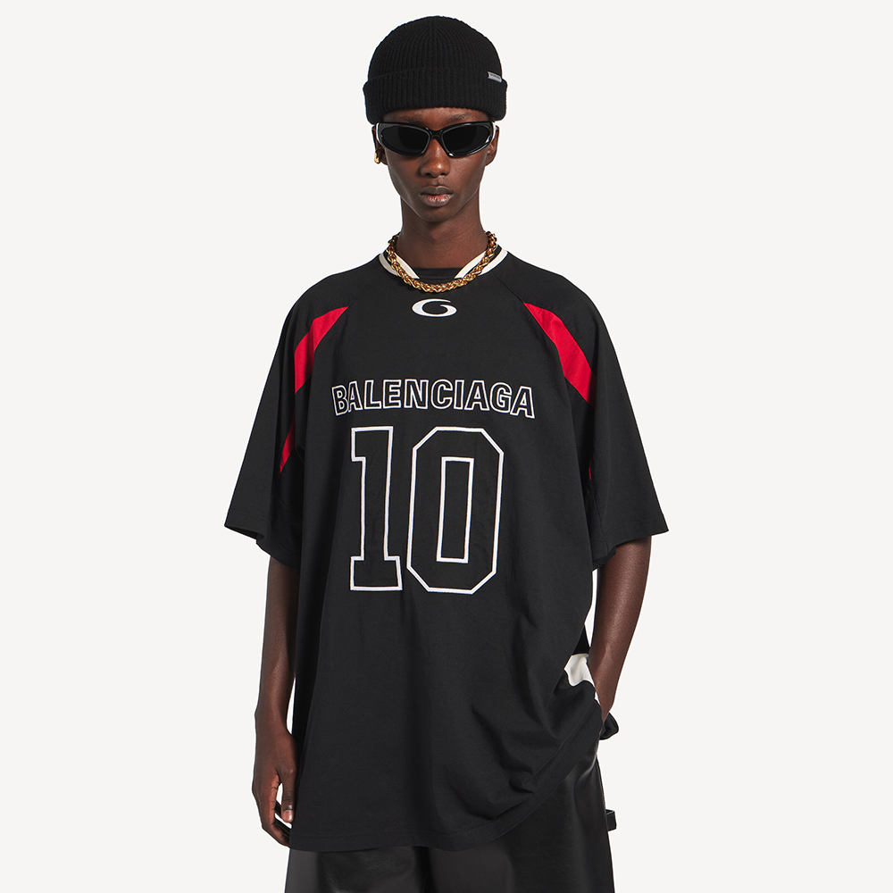 Balenciaga black Clothing Balenciaga Men's Balenciaga NBA Collaboration Oversized T-shirt in Black Multicolor | Nigo Office