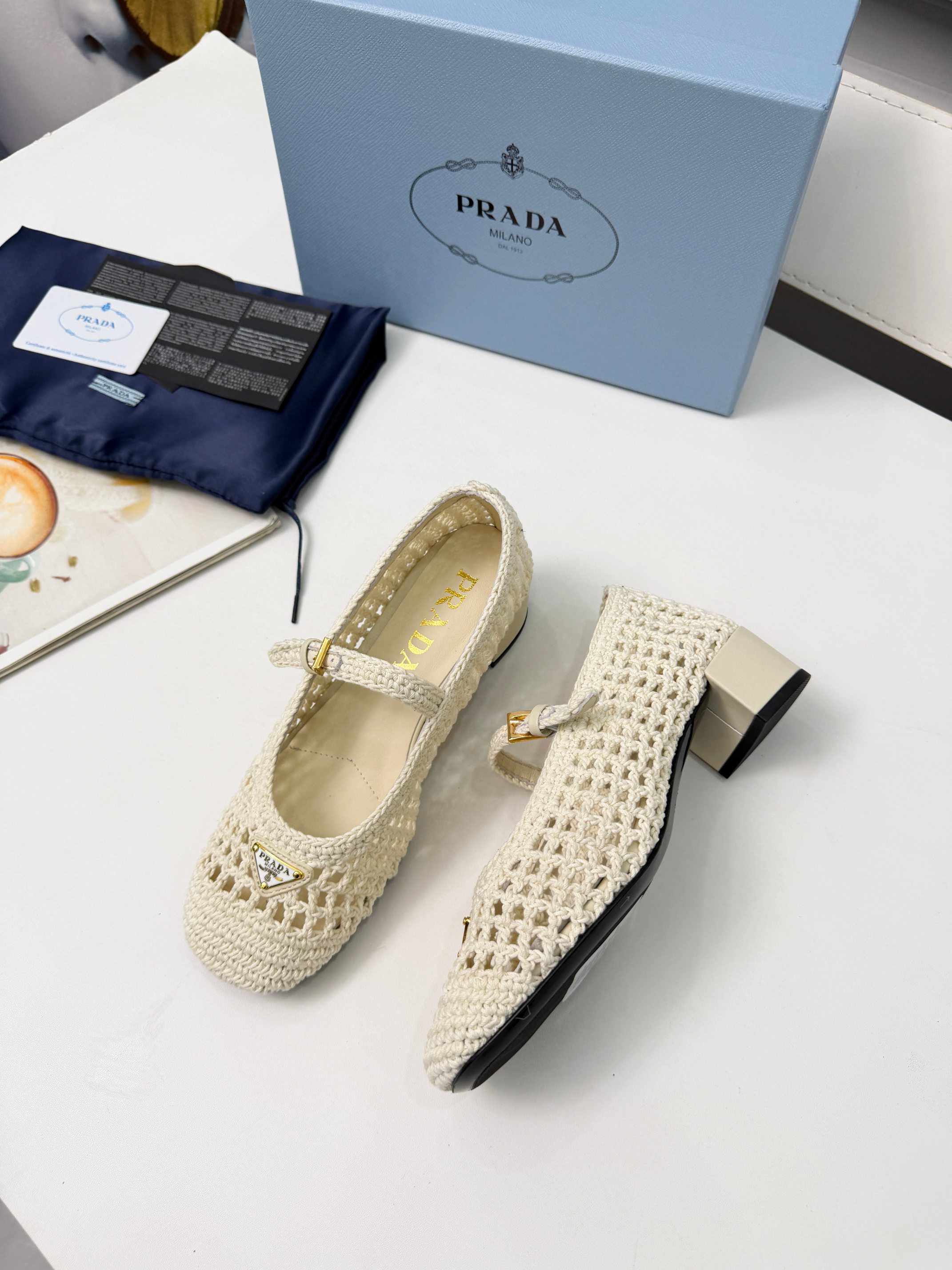 [TOP] PRADA 5cm Mid Heel Pumps - Beige - 711 Luxury