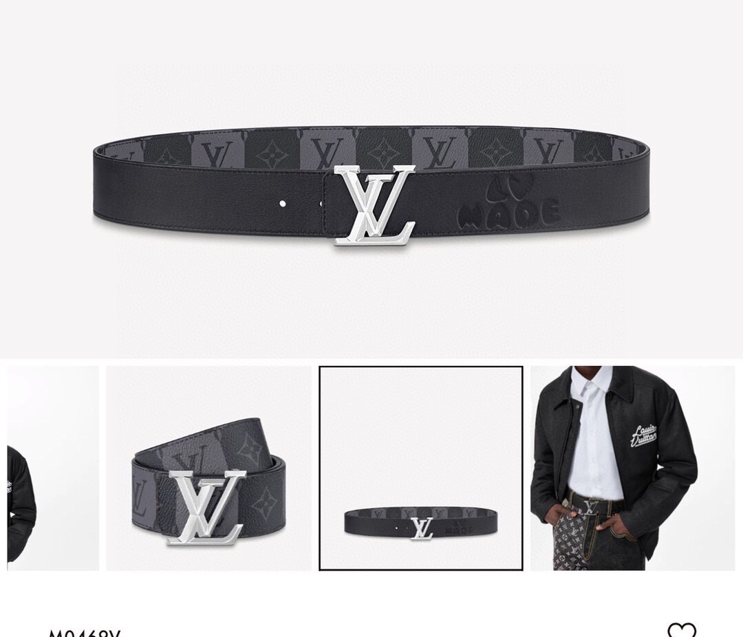 [TOP] Louis Vuitton LV Men's Calfskin Belt 4cm - Black - 711 Luxury