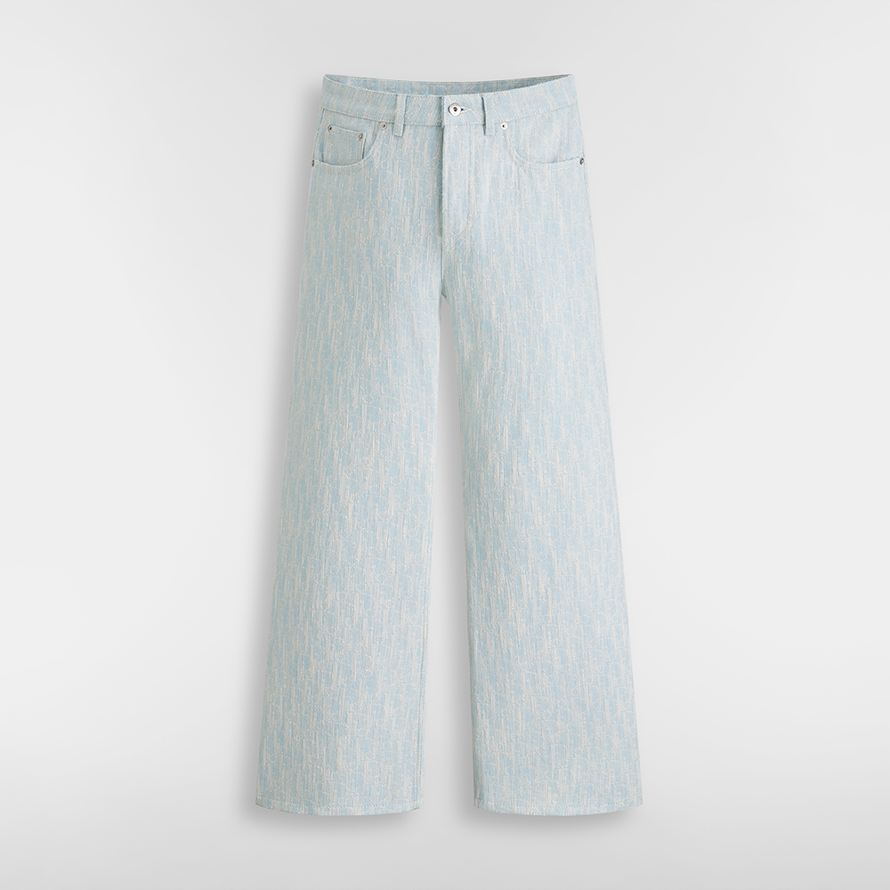 DIOR Regular-Fit Jeans Light Blue Dior Oblique Washed Cotton Denim #386395