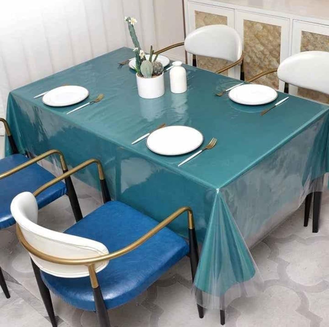 BEST HOUSEHOLDS Clear Transparent Tablecloth, PVC Vinyl, 137cm Wide, 0.25mm Thickness, Easy Clean, Modern Style, Indoor Outdoor Party Dining (137cm-200cm)